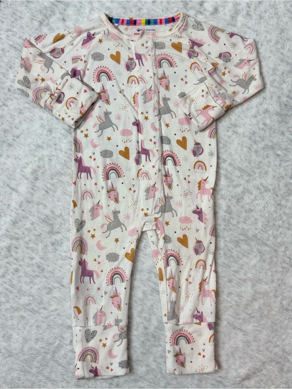 Magnetic Me Unicorn Rainbow Footless Sleeper 3-6M Baby Girl Modal Convertible
